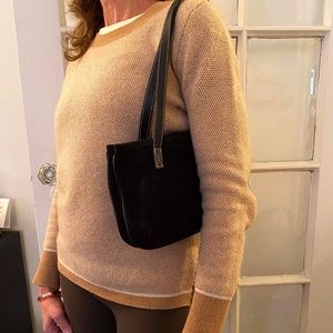 J Crew black suede shoulder bag